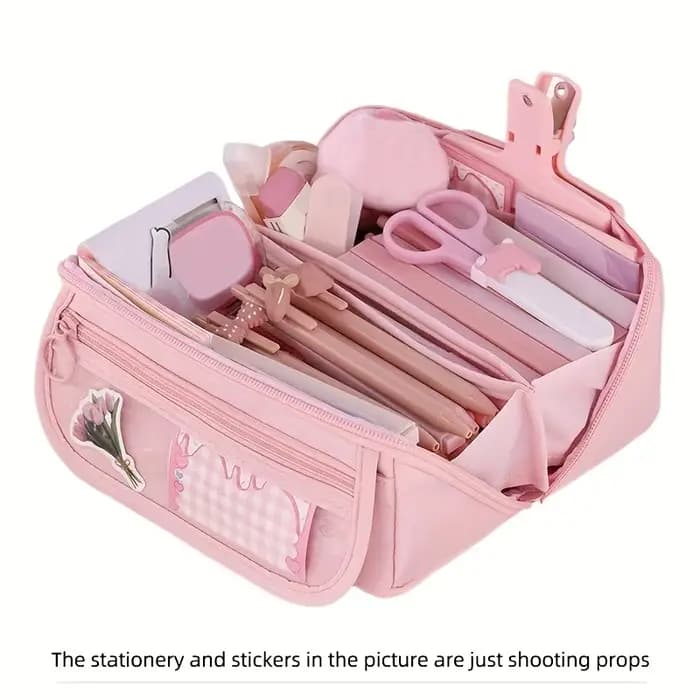 Trousse à crayons grande capacité - Organiseur de bureau multi-compartiments pour fournitures scolaires