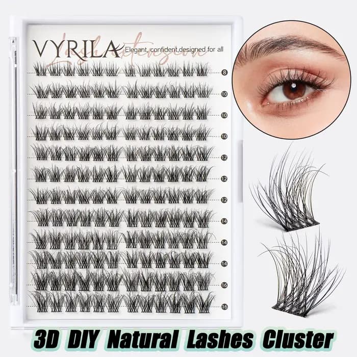 Cils individuels Cluster C Curl Mix Clusters de cils 3D vaporeux bricolage Extension de cils 0.1mm b