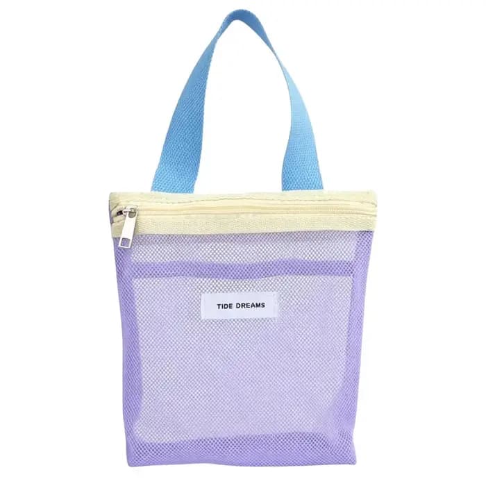 Sac de toilette portable en maille transparente