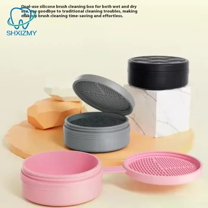 Boîte de nettoyage de pinceaux de maquillage