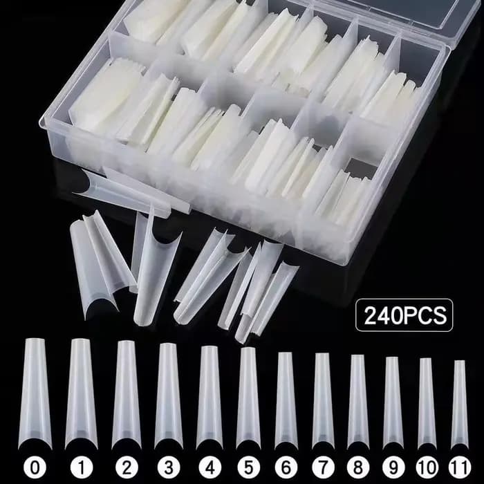 XXL – pointes de forme carrée longues et droites pour faux ongles en acrylique, avec boîte, pointes