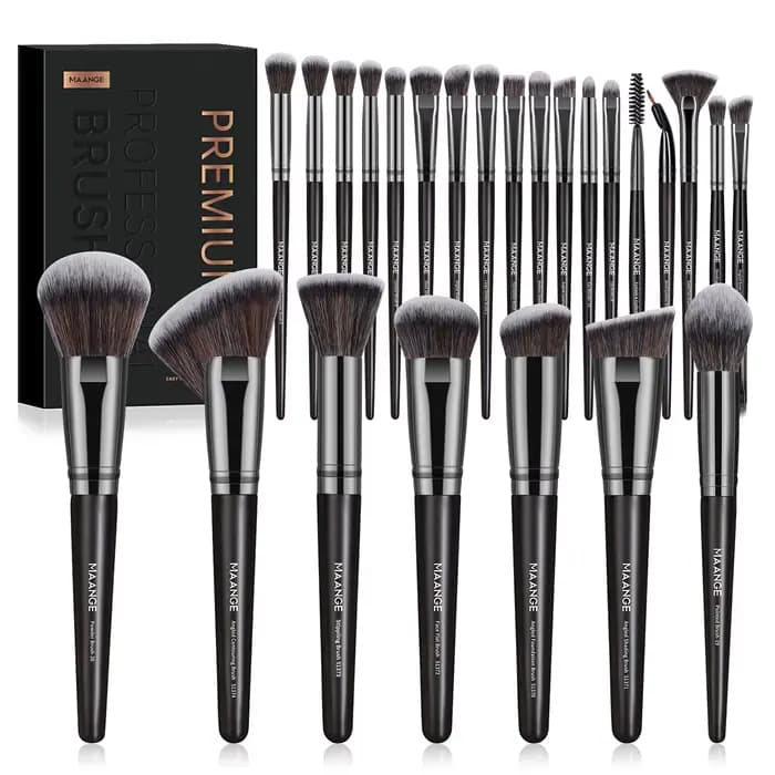 MAANGE 25 pièces boîte-cadeau professionnelle pinceaux de maquillage Kit visage yeux pinceaux de bea