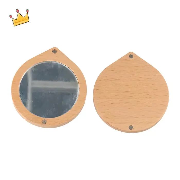 Mini Black Walnut Wood Makeup Mirror Rotatable Foldable Rotating Cosmetic