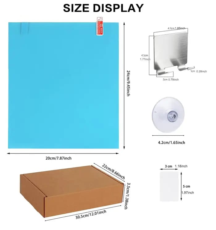 Miroir anti-buée en acrylique de grande taille
