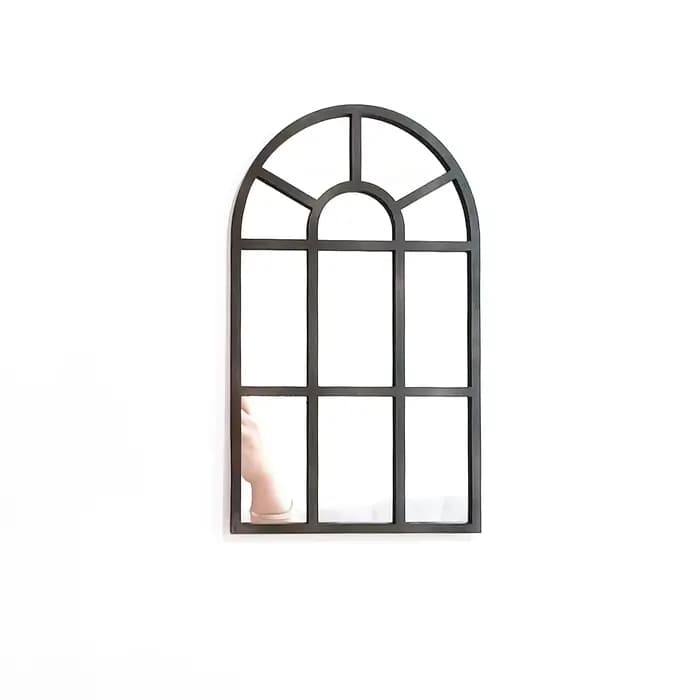1 pièce Miroir mural arqué en bois et acrylique