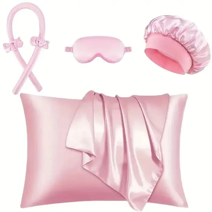Ensemble de baguettes à friser sans chaleur | Kit de boucles soyeuses fraîches d'été paresseux | avec bonnet de douche