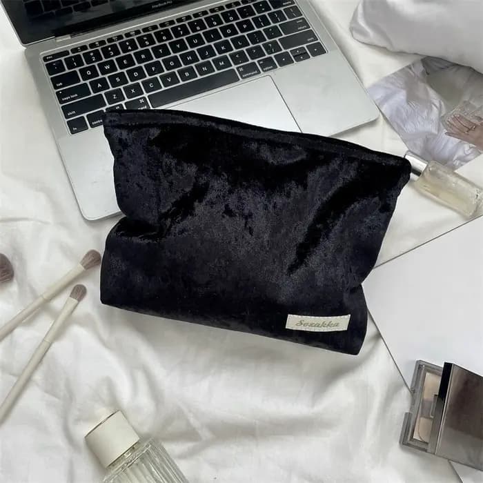 Sac à cosmétiques en velours de grande capacité pour femmes, organisateur de produits de toilette, s