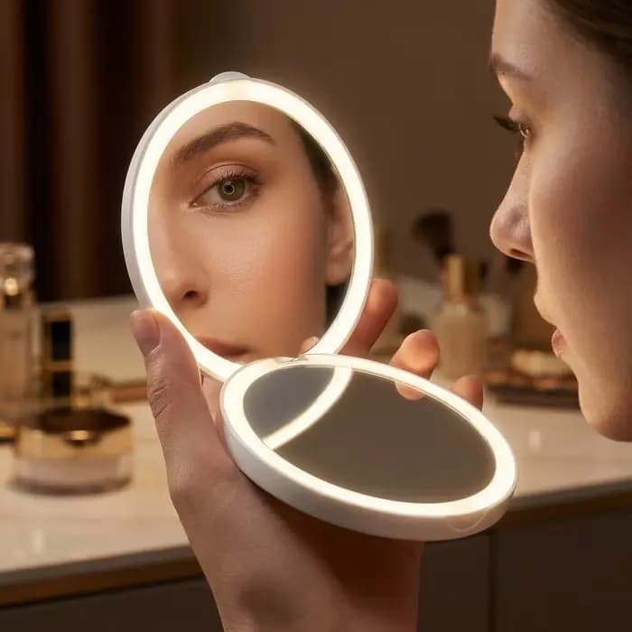 Miroir de maquillage LED portable