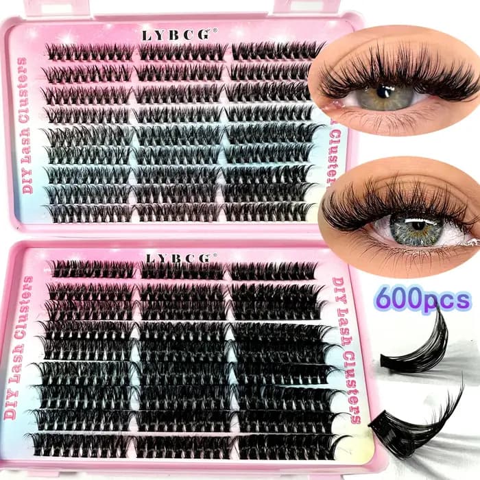 Nature 30D-100D C Curl 9-17mm longueur mixte moelleux Volume grappe cils doux et confortables faux